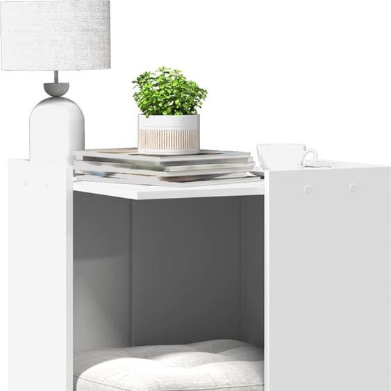 vidaXL Bac à litière blanc 53x53x51 cm Bois composite