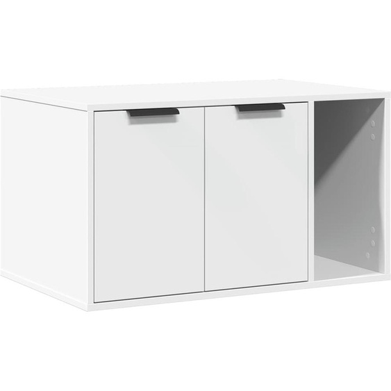 vidaXL Bac à litière Blanc 80x50x45 cm Bois composite