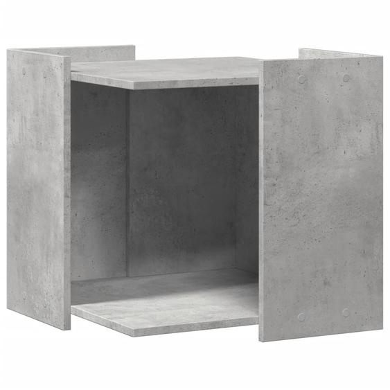 vidaXL Bac à litière gris béton 53x53x51 cm Bois composite