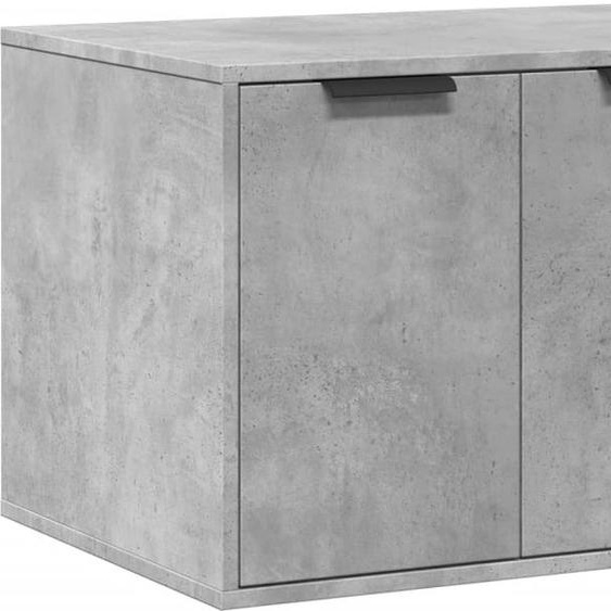 vidaXL Bac à litière gris béton 80x50x45 cm Bois composite