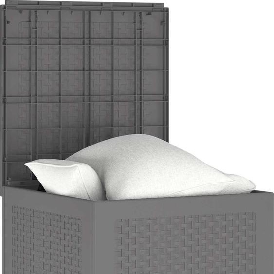 vidaXL Bac de stockage de jardin avec porte Gris clair 55 x 53 x 57 cm Polypropylène