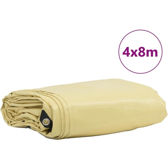 vidaXL Bâche 650g / m² Beige 4 x 8 m Canvas avec revêtement PVC