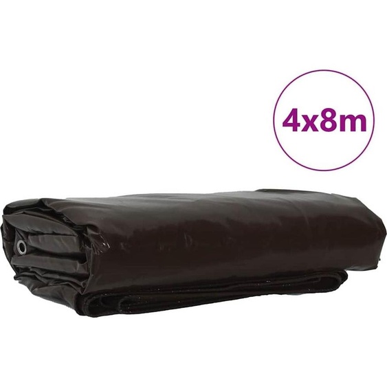 vidaXL Bâche 650g / m² Marron 4 x 8 m Canvas avec revêtement PVC