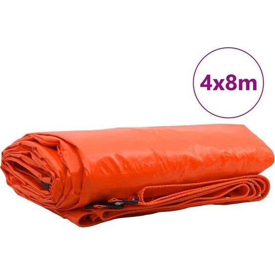 vidaXL Bâche 650g / m² Orange 4 x 8 m Canvas avec revêtement PVC