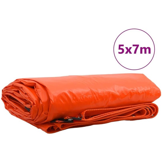 vidaXL Bâche 650g / m² Orange 5 x 7 m Canvas avec revêtement PVC
