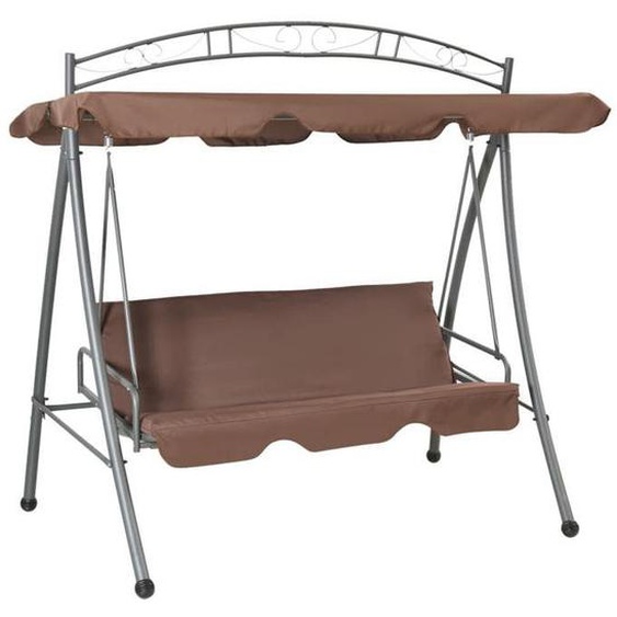 vidaXL Balancelle convertible dextérieur avec auvent Café