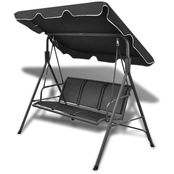 vidaXL Balancelle de jardin avec auvent noir 41421