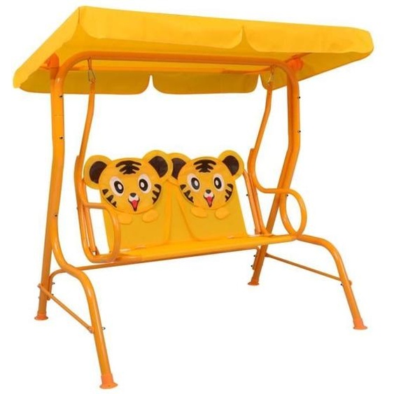 vidaXL Balancelle pour enfants Jaune 115x75x110 cm Tissu
