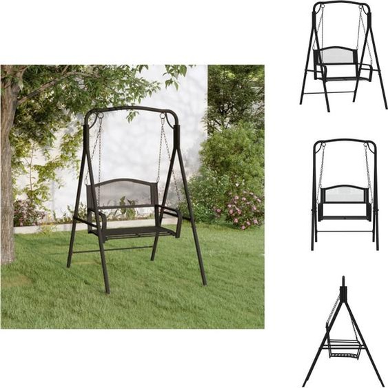 vidaXL Balançoire hollywoodienne 124 cm noir acier - Bancs de jardin