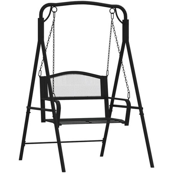 vidaXL Balançoire hollywoodienne 124 cm noir acier