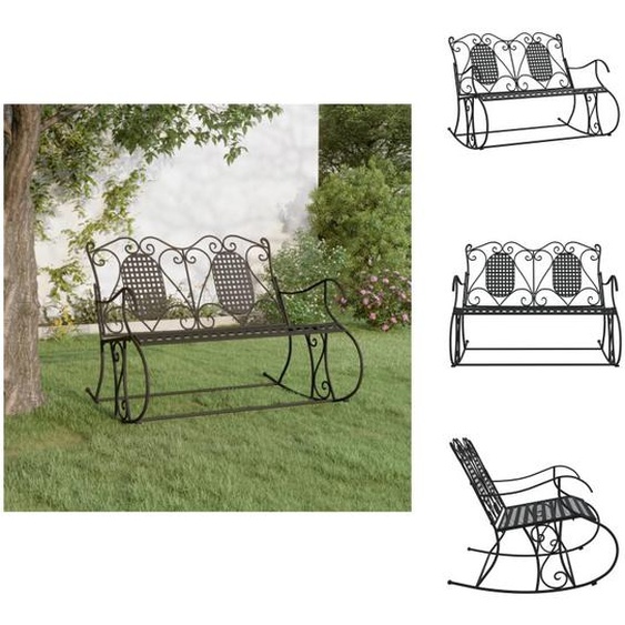 vidaXL Banc à bascule 2 places 113 cm Noir Acier - Bancs de jardin