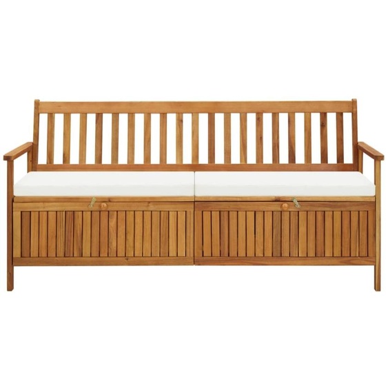 vidaXL Banc avec espace de rangement et assise rembourrée 170 cm Bois massif acacia