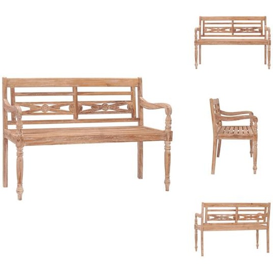 vidaXL Banc Batavia 120 cm Teck massif teinté - Bancs de jardin