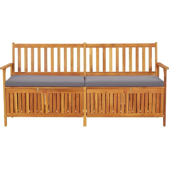 vidaXL Banc coffre avec coussin 170 cm bois massif acacia