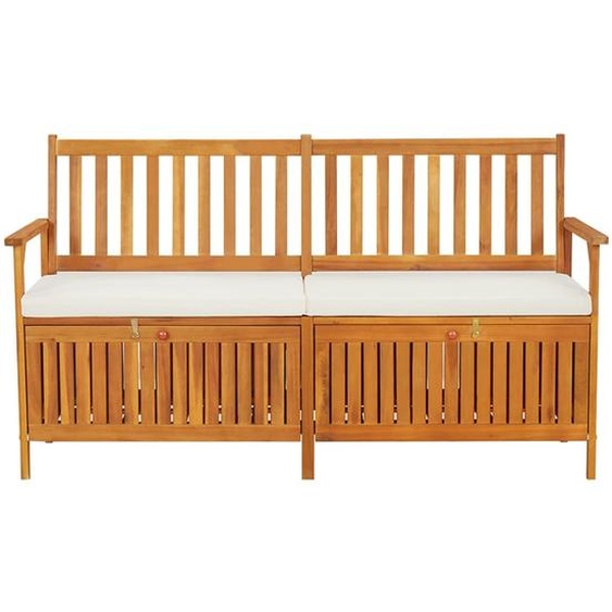 vidaXL Banc coffre avec coussin 170 cm bois massif acacia