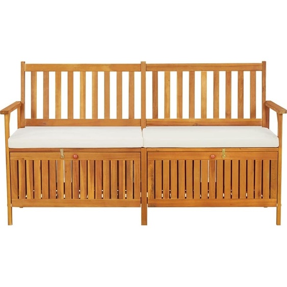 vidaXL Banc coffre avec coussins 148 cm bois massif acacia