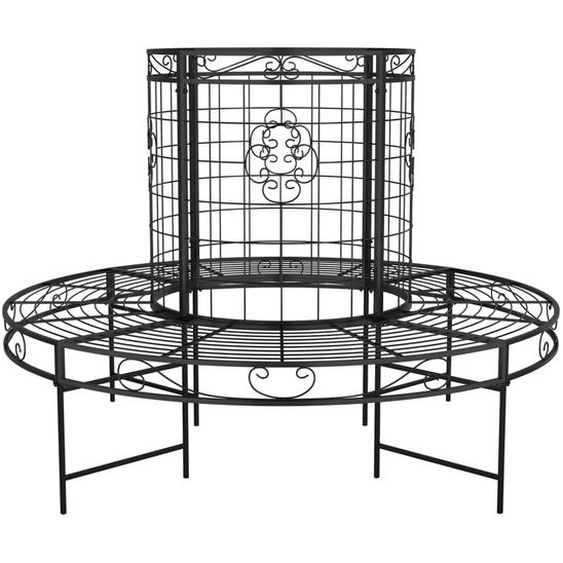 vidaXL Banc darbre rond Ø137 cm noir acier
