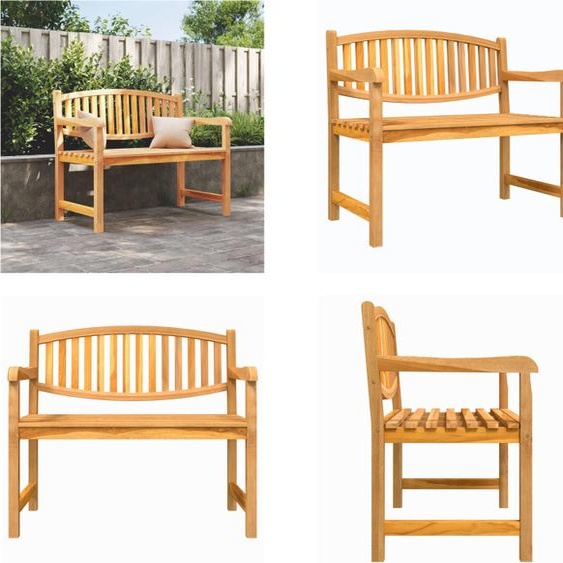 vidaXL Banc de jardin 114x59x87 cm Bois massif Teck - Banc de jardin - Bancs de jardin - Banc dextérieur - Banc de parc