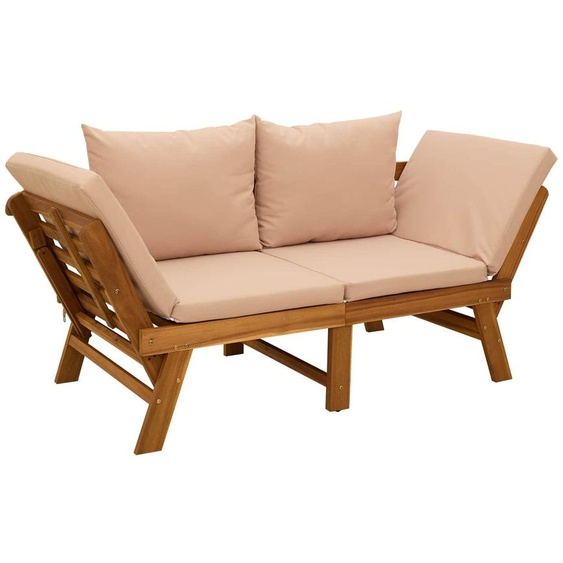 vidaXL Banc de jardin 3 en 1 avec coussin, en bois dacacia massif, finition naturelle