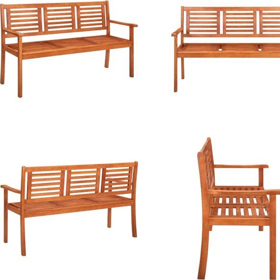 vidaXL Banc de jardin 3 places 150 cm en bois massif deucalyptus - Banc de jardin - Bancs de jardin - Banc de terrasse - Bancs de terrasse