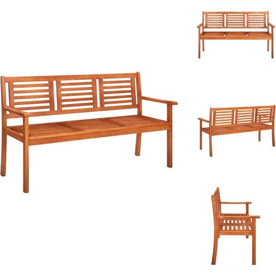vidaXL Banc de jardin 3 places 150 cm en bois massif deucalyptus - Bancs de jardin