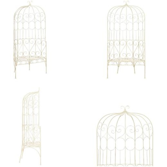 vidaXL Banc de jardin 95 cm Fer antique Blanc - Banc de jardin - Bancs de jardin - Bancs extérieurs