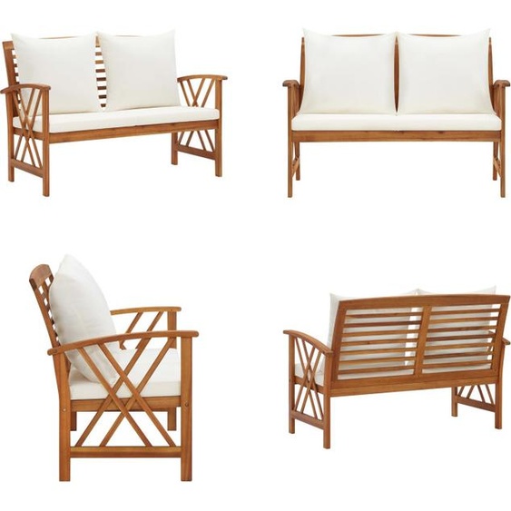 vidaXL Banc de jardin avec coussin 119 cm bois massif acacia - Banc de jardin - Banc de jardin - Banc en bois