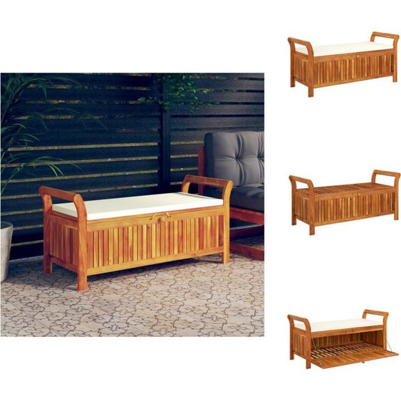 vidaXL Banc de jardin avec coussin 126 cm bois massif acacia - Bancs de jardin