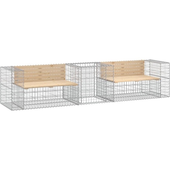vidaXL Banc de jardin avec gabion pin massif