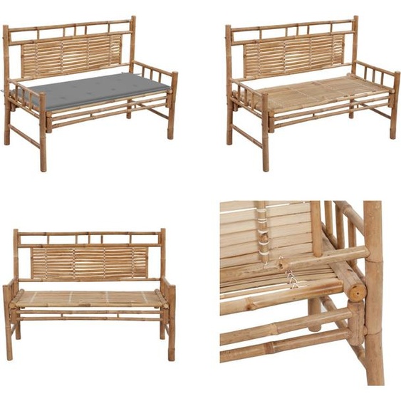 vidaXL Banc de jardin avec support 120 cm bambou - Banc de jardin - Banc de terrasse - Banc de terrasse