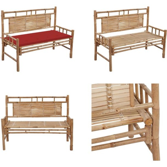 vidaXL Banc de jardin avec support 120 cm bambou - Banc de jardin - Banc de terrasse - Banc de terrasse