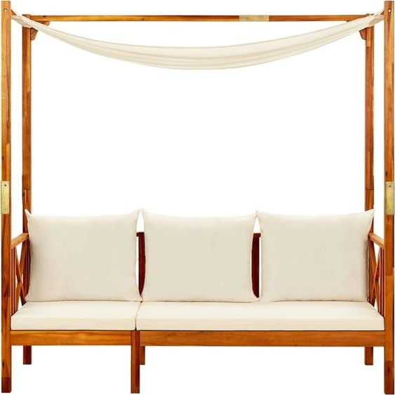 vidaXL Banc de jardin avec toit solaire en bois massif dacacia