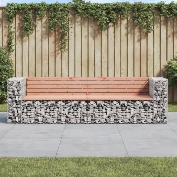 vidaXL Banc de jardin design gabion 244x71x655 cm bois massif douglas 3196240