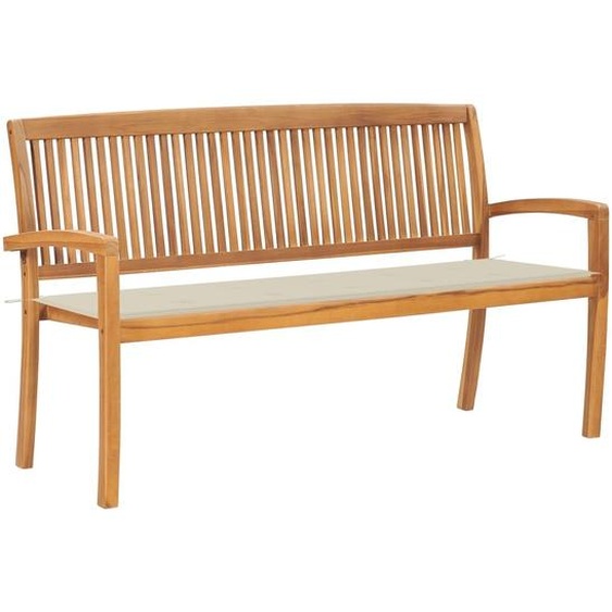 vidaXL Banc de jardin empilable avec support 159 cm bois massif teck