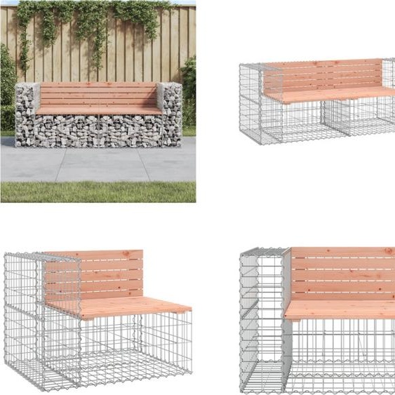 vidaXL Banc de jardin en gabions 184x71x65,5 cm Bois massif Douglas - Banc de jardin - Bancs de jardin - Banc dextérieur
