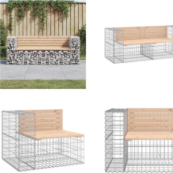 vidaXL Banc de jardin en gabions 184x71x65,5 cm Pin massif - Banc de jardin - Bancs de jardin - Banc dextérieur