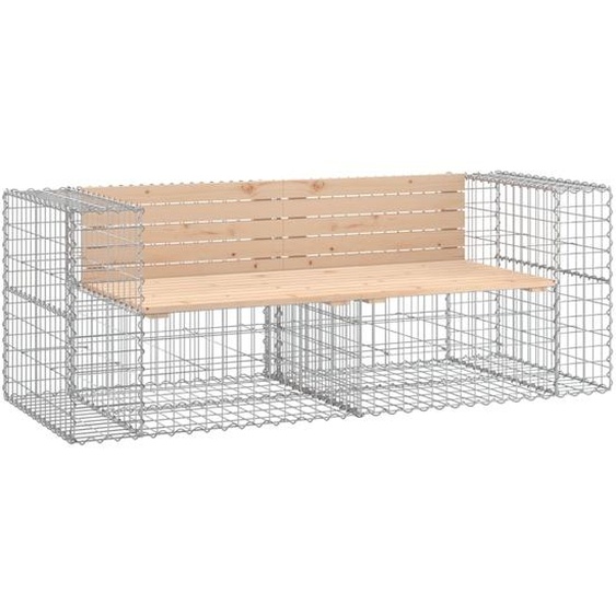 vidaXL Banc de jardin en gabions 184x71x65,5 cm Pin massif