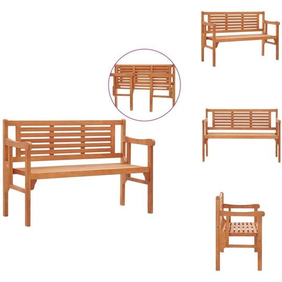 vidaXL Banc de jardin pliable 120 cm en bois massif deucalyptus - Bancs de jardin