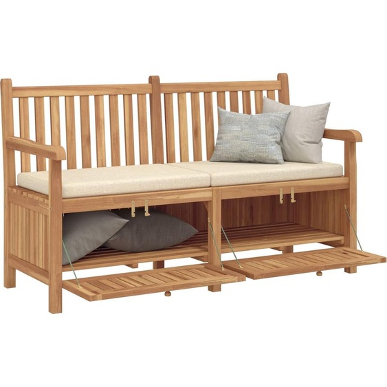 vidaXL Banc de rangement de jardin Marron 150 x 60 x 90 cm teck massif