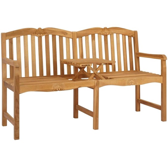 vidaXL Banc en forme de rose, fait main, naturel, 155 x 60 x 94 cm, bois massif de teck