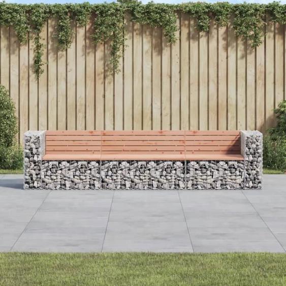 vidaXL Banc jardin design gabion 287x71x655 cm bois massif de douglas 3196252