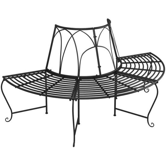 vidaXL Bancs darbre semi-circulaires 2 pcs. Ø159 cm noir acier