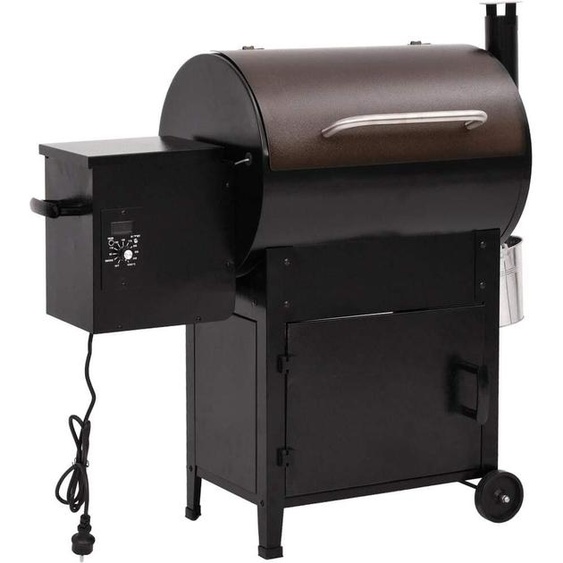 vidaXL Barbecue à pellets avec cheminée noir 104 cm fer