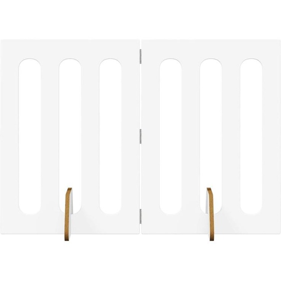 vidaXL Barrière pliable pour animaux de compagnie, 2 pièces, blanche, 100,5 x 38 x 70 cm