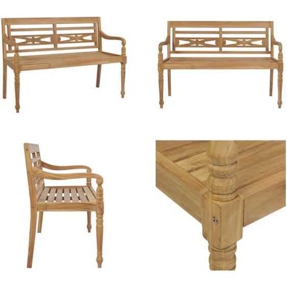 vidaXL Batavia banc de jardin 120 cm teck - banc de jardin - bancs de jardin - banc de terrasse - bancs de terrasse