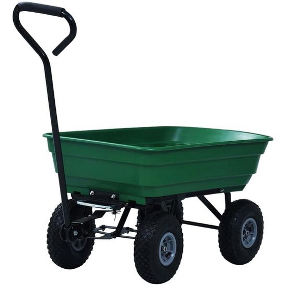 vidaXL Benne de jardin 300 kg 75 L Vert