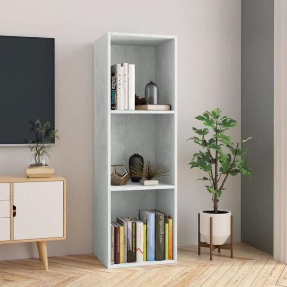 vidaXL Bibliothèque/Meuble TV Gris béton 36 x 30 x 114 cm Aggloméré