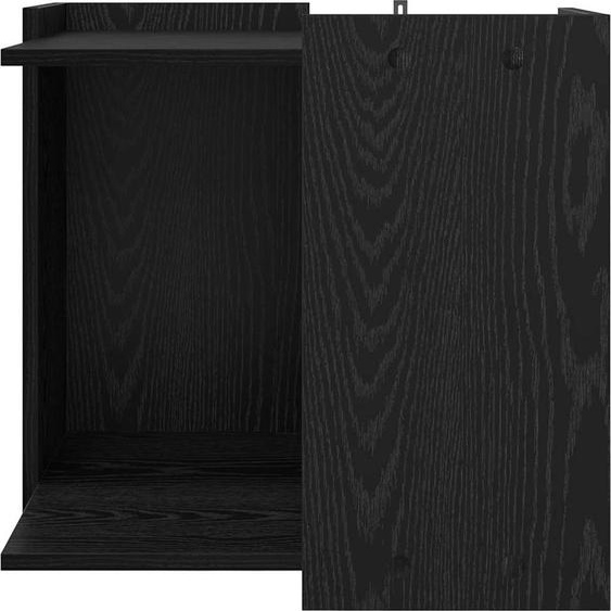 vidaXL Boîte à litière pour chats Clôture noire aspect chêne 53 x 53 x 51 cm