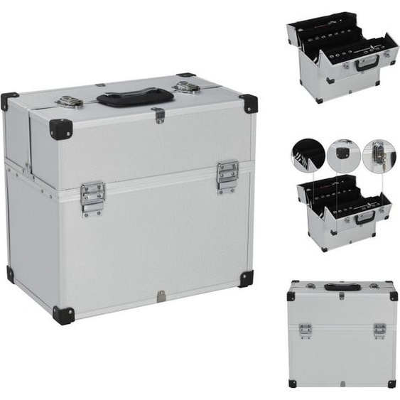 vidaXL Boîte à outils 38x22,5x34 cm Argenté Aluminum - Caisses à outils