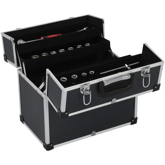 vidaXL Boîte à outils 38x22,5x34 cm noir alu